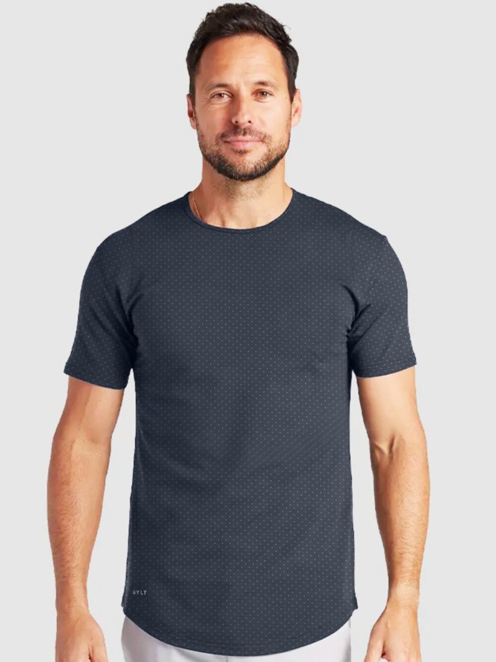 BYLT  |  Men's Drop Cut Lux Tee - Grey / Blue Dot